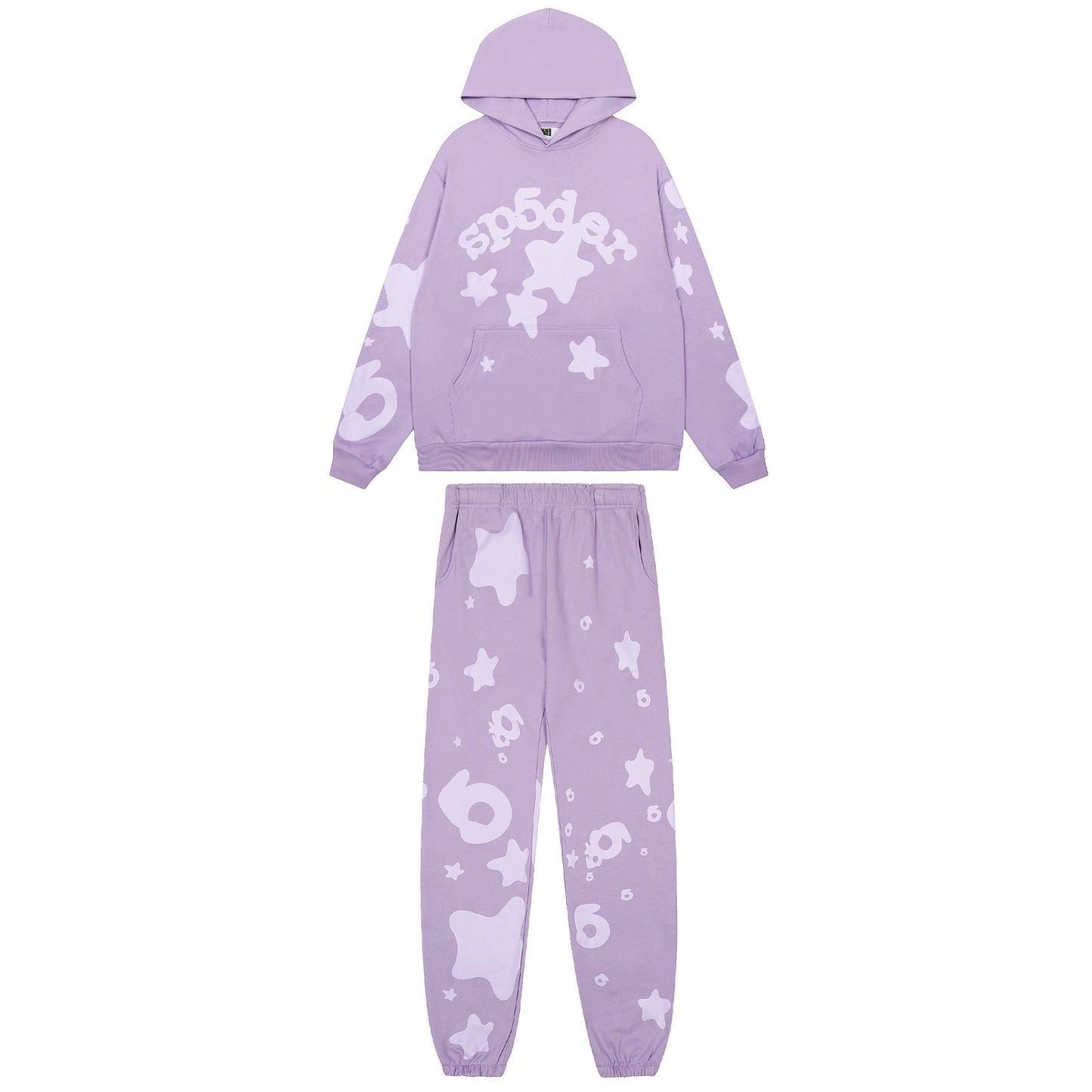 Sp5der Star Graphic Hoodie & Jogger Matching Set — front
