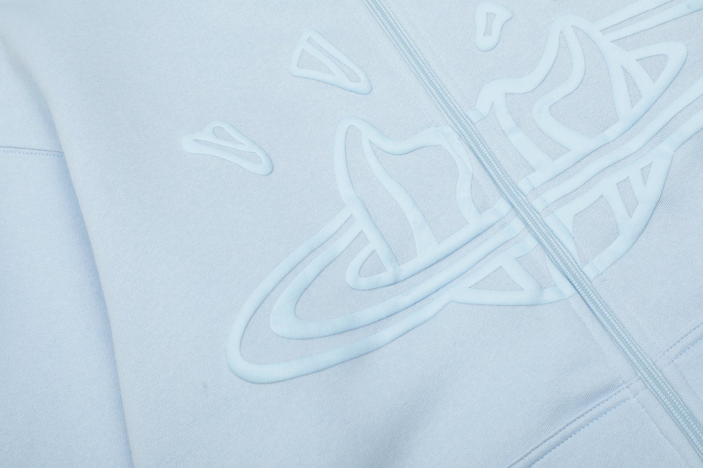 Sp5der Light Blue Tonal Graphic Zip Hoodie & Sweatpants Set — detail