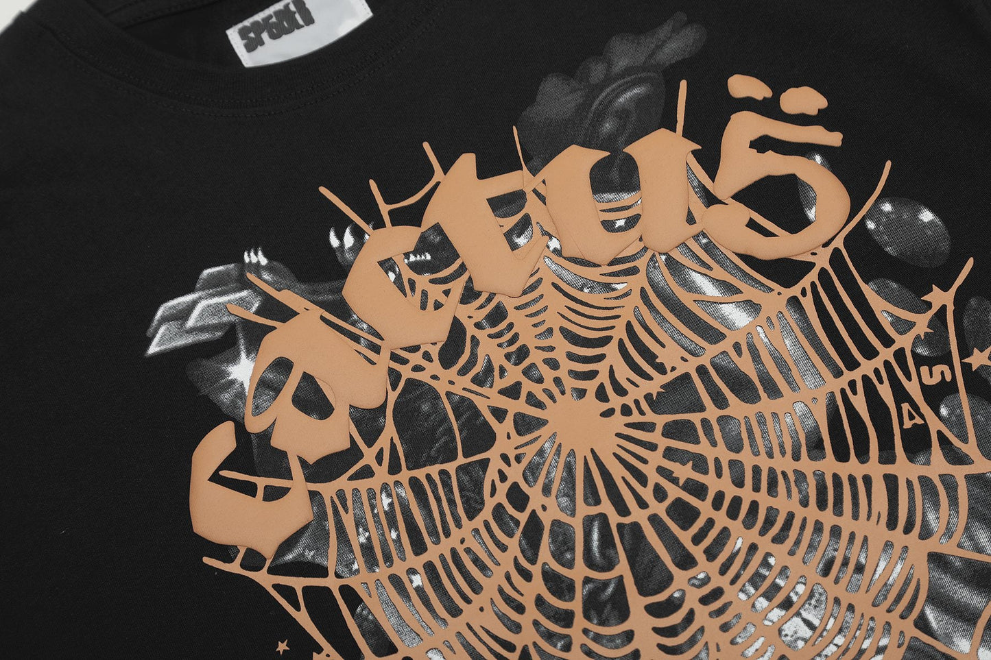 Sp5der Spiderweb Graphic T-Shirt — fabric_closeup