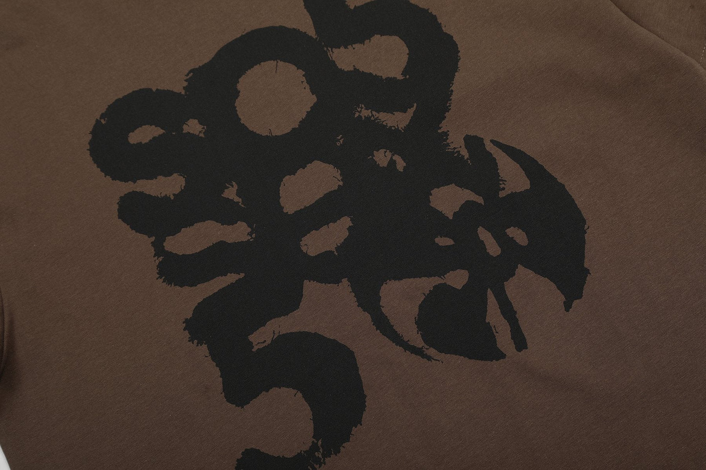 Sp5der Brown Graphic T-Shirt — detail
