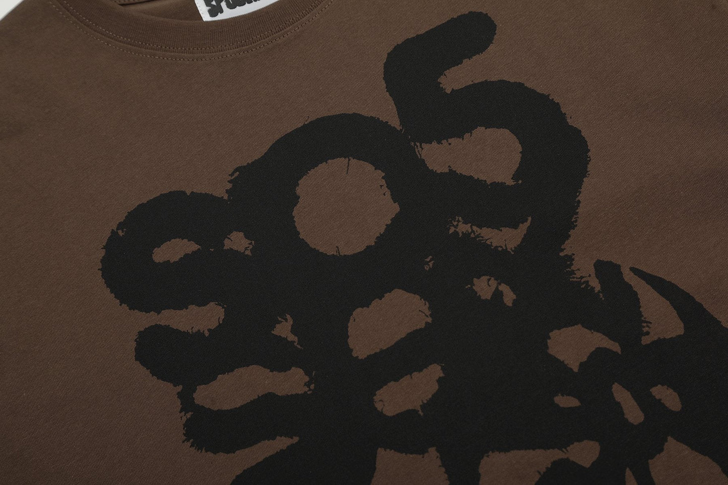 Sp5der Brown Graphic T-Shirt — detail