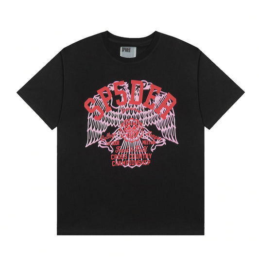 Sp5der Red/Pink Front Graphic T-Shirt — hero