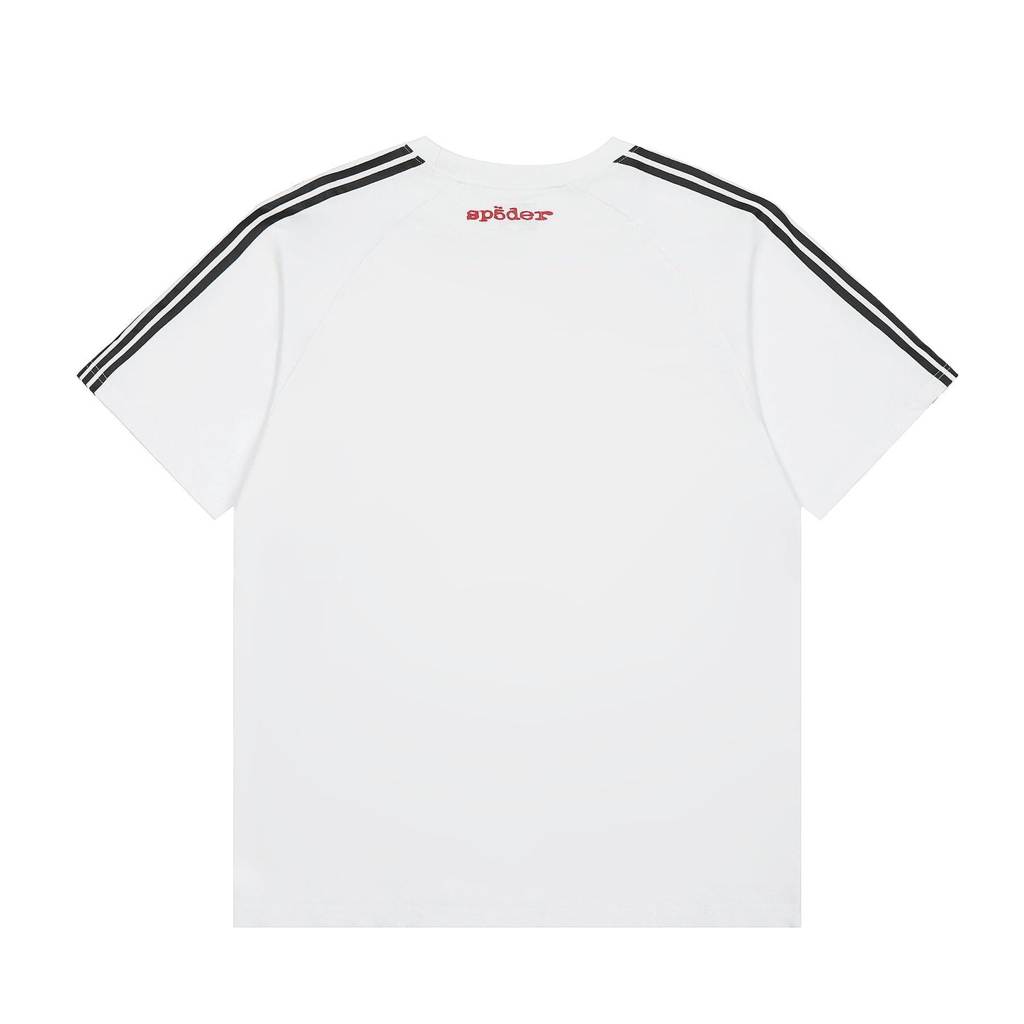 Sp5der Striped Raglan Graphic T-Shirt — back