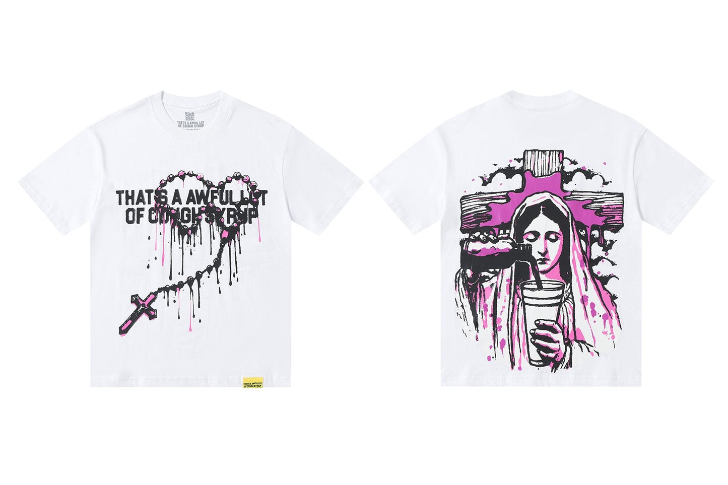 THAT'S A AWFUL LOT OF COUGH SYRUP Front & Back Graphic T-Shirt — comparison