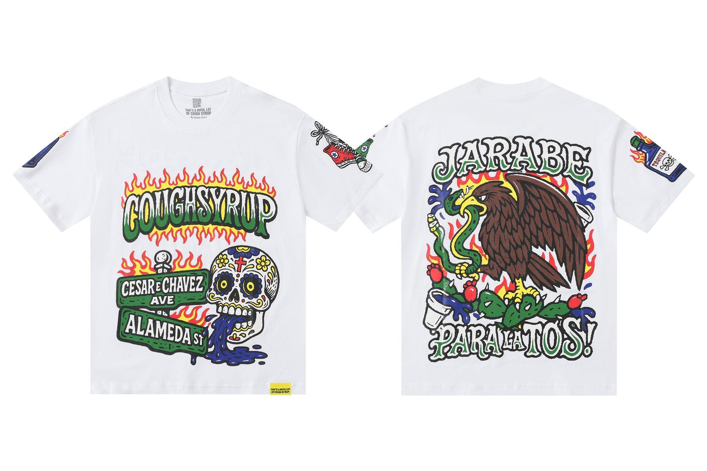 THAT'S A AWFUL LOT OF COUGH SYRUP Front & Back Graphic Short-Sleeve T-Shirt — front