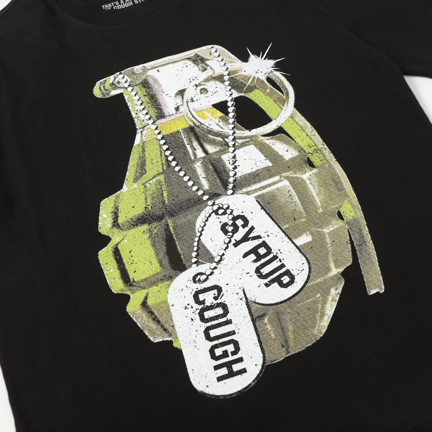 THAT'S A AWFUL LOT OF COUGH SYRUP Grenade Graphic T-Shirt — detail
