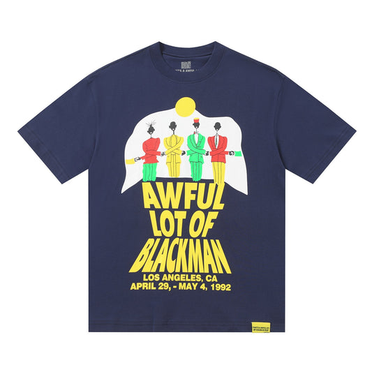 THAT'S A AWFUL LOT OF COUGH SYRUP Navy Graphic Short-Sleeve T-Shirt — hero