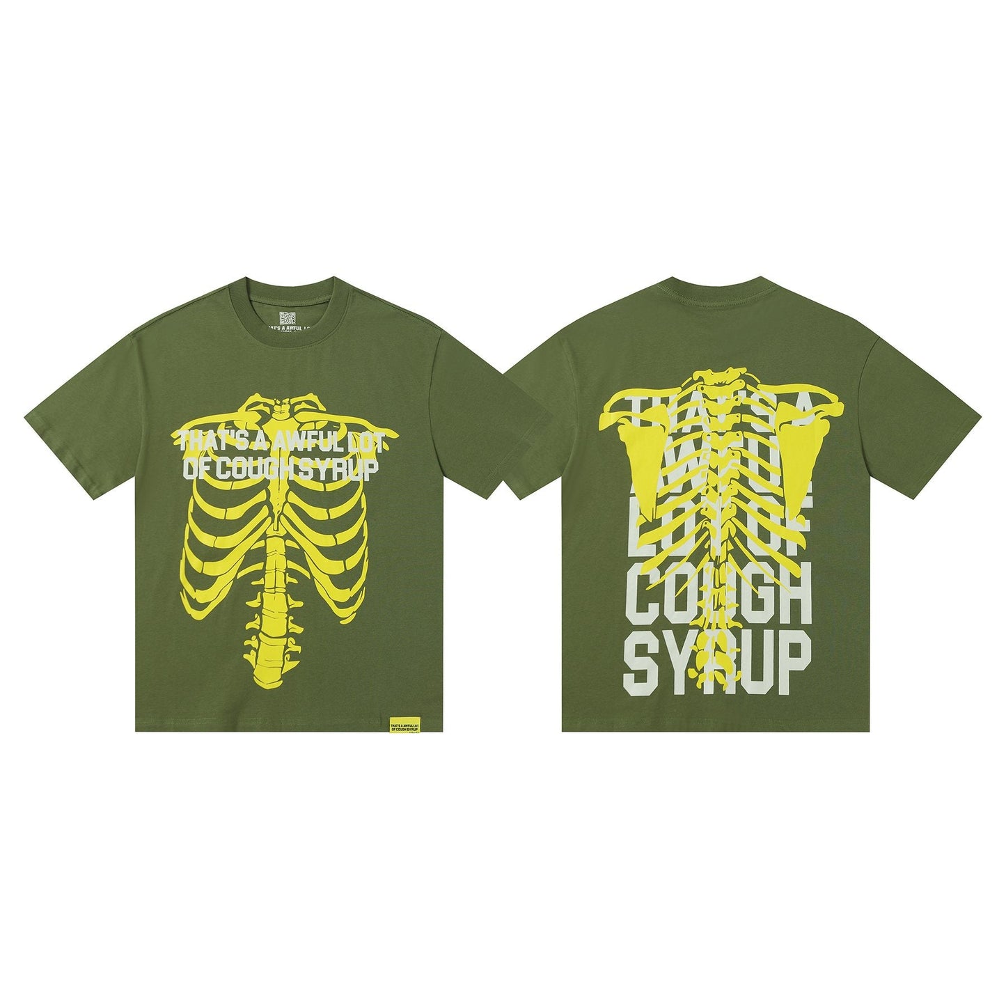 THAT'S A AWFUL LOT OF COUGH SYRUP Ribcage Graphic T-Shirt — front