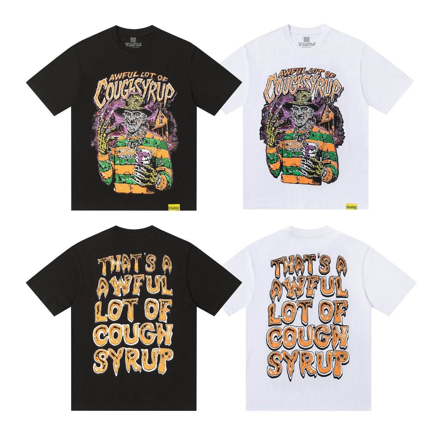 THAT'S A AWFUL LOT OF COUGH SYRUP Front & Back Graphic T-Shirt — comparison