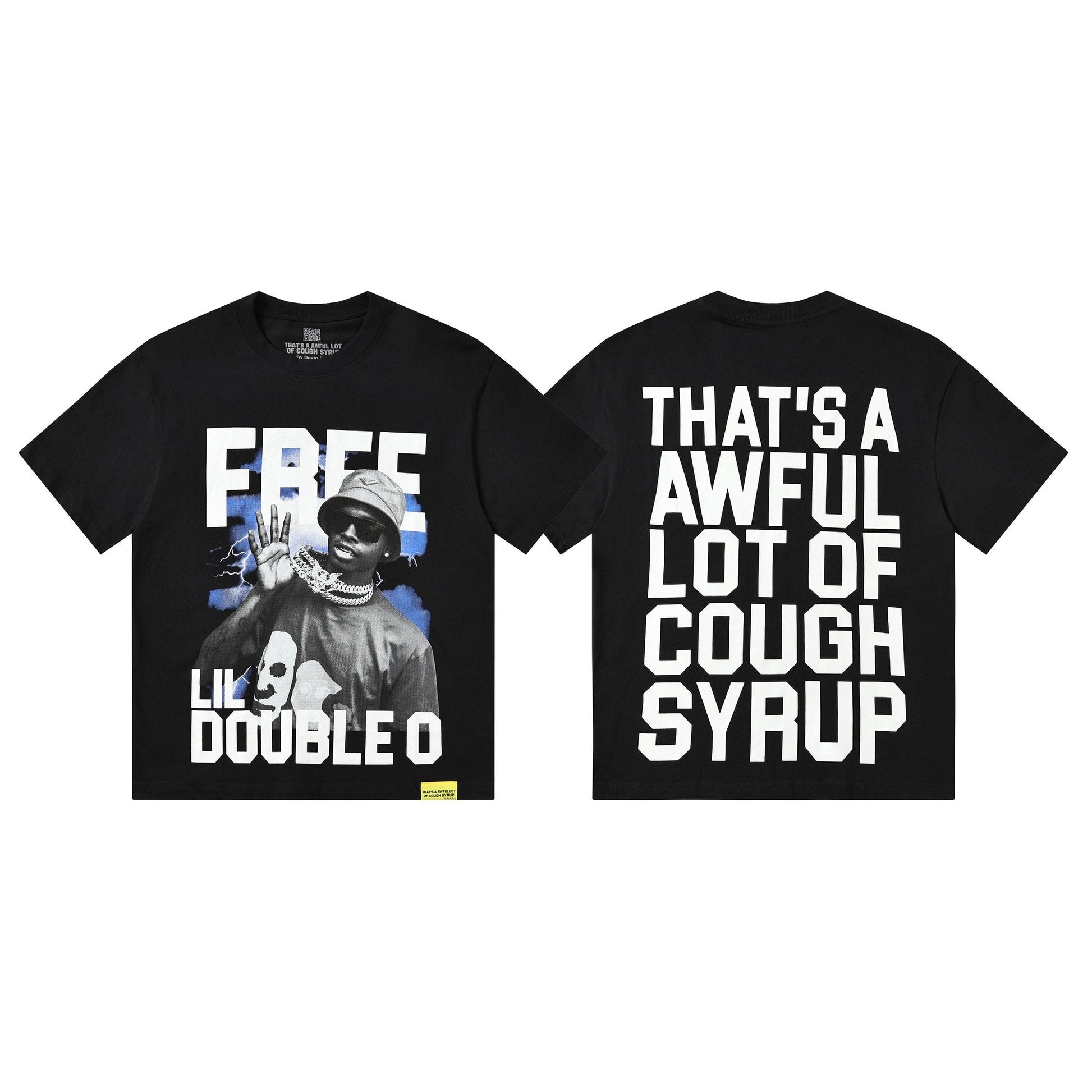 THAT'S A AWFUL LOT OF COUGH SYRUP White & Blue Graphic T-Shirt — hero