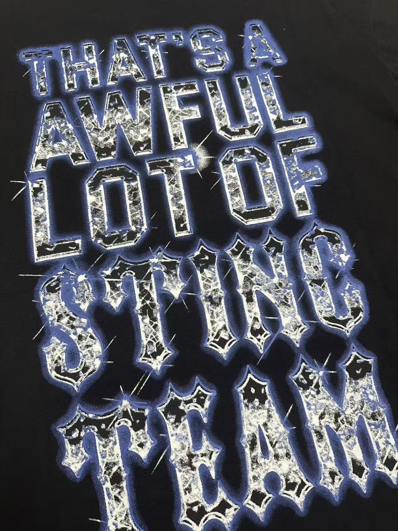 THAT'S A AWFUL LOT OF COUGH SYRUP Skull Graphic T-Shirt — detail