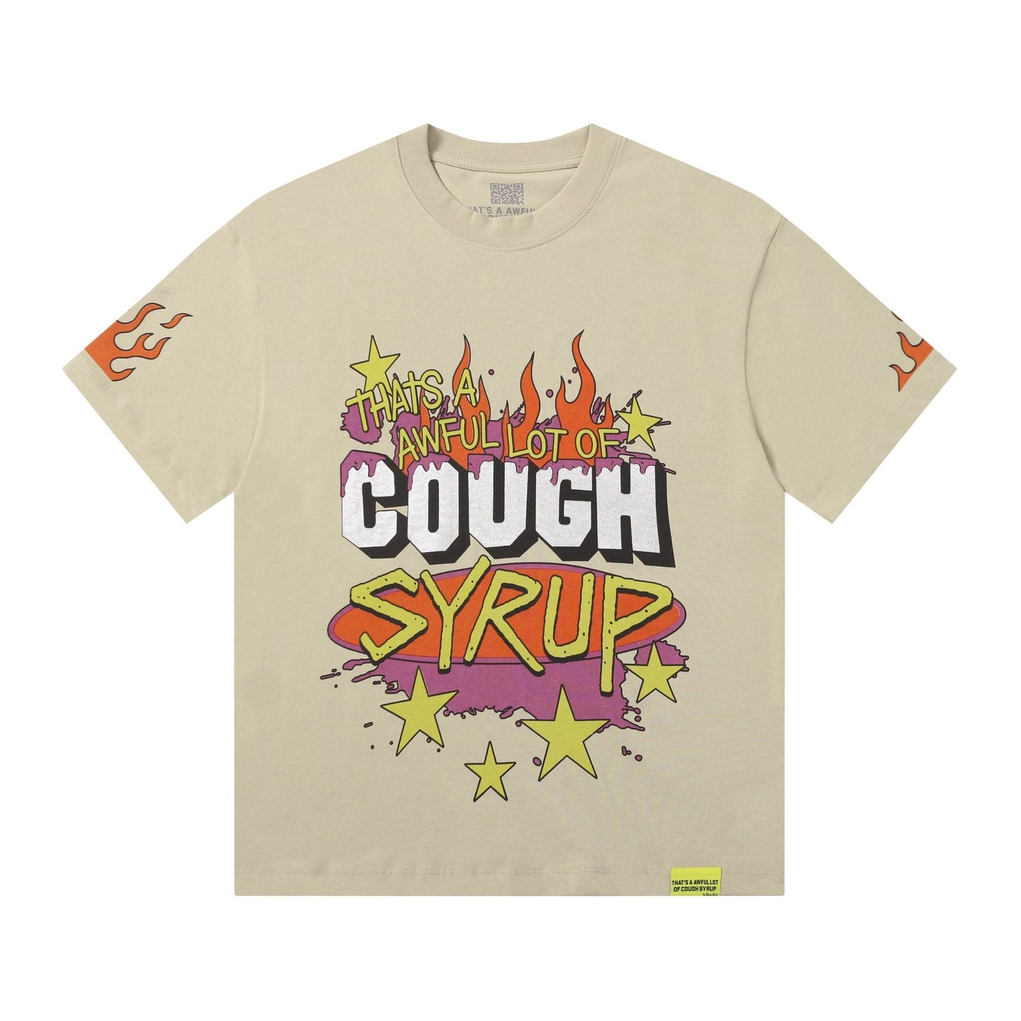 THAT'S A AWFUL LOT OF COUGH SYRUP Flame Graphic Short-Sleeve T-Shirt — front