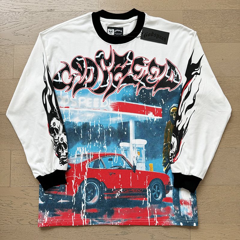 Godspeed Car Graphic Long-Sleeve T-Shirt — front