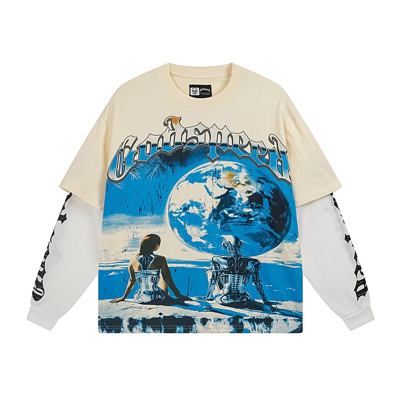 Godspeed E Pluribus Unum Faux Layered Long-Sleeve T-Shirt — hero