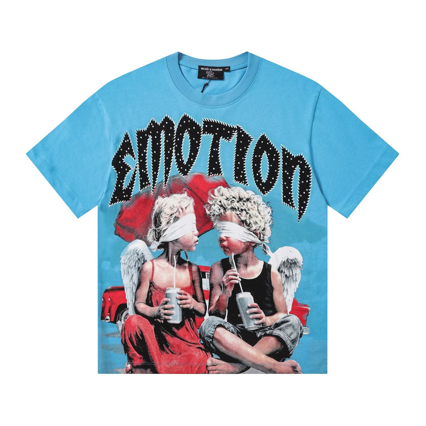 MIXED EMOTION Angel Graphic Short-Sleeve T-Shirt — front