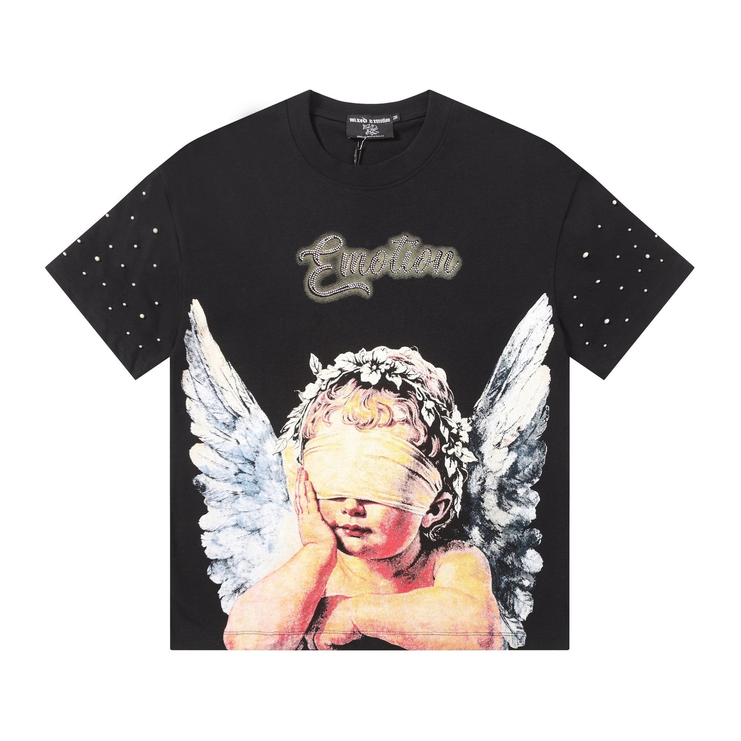 MIXED EMOTION Angel Graphic Pearl-Sleeve T-Shirt — hero