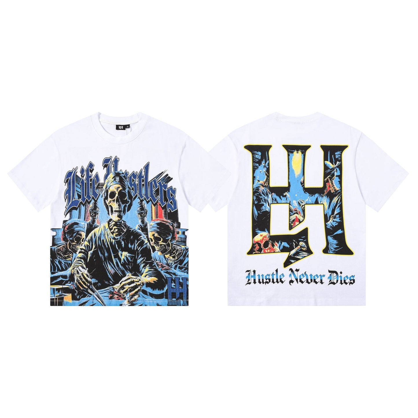 Life Hustlere Skeleton Graphic Short-Sleeve T-Shirt — front