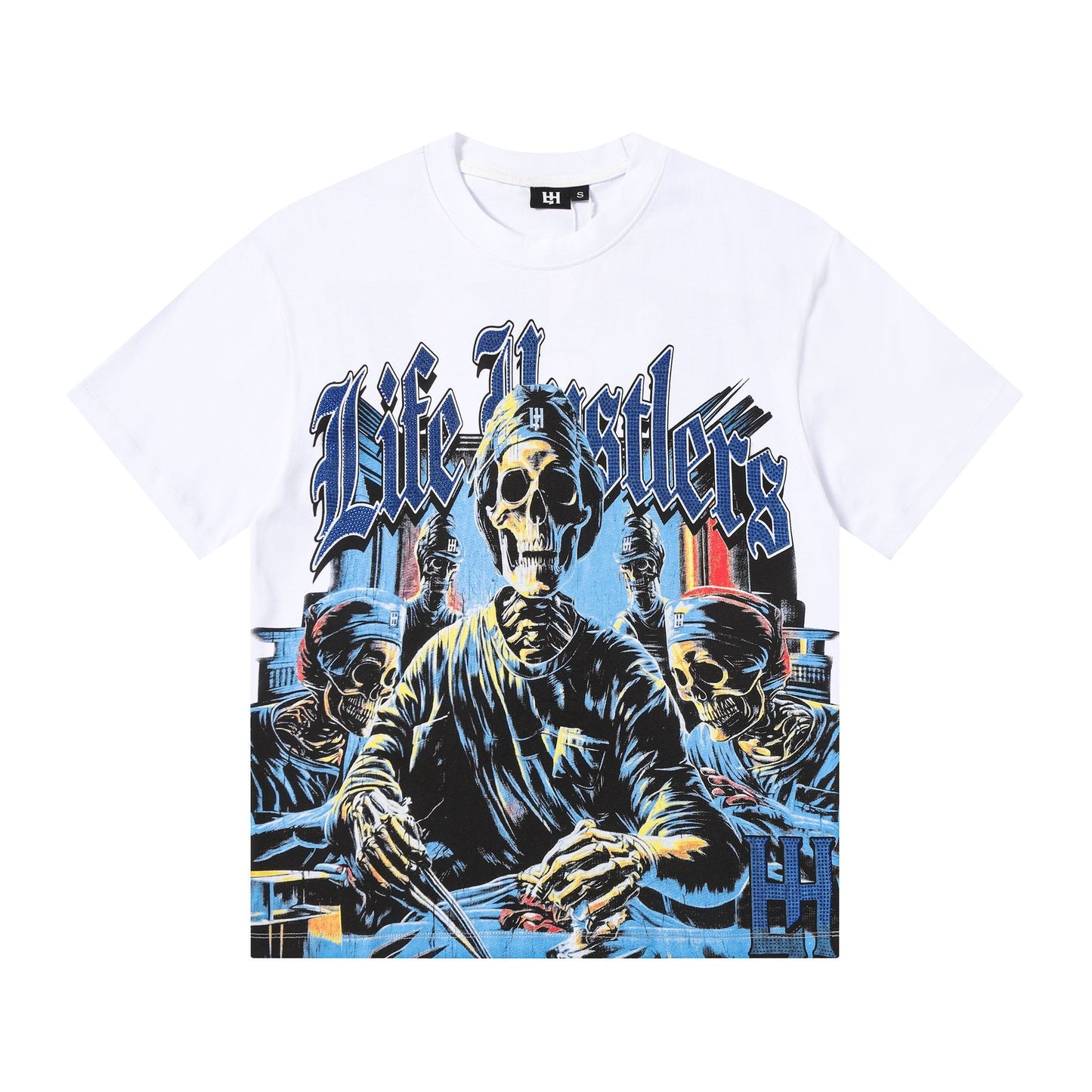 Life Hustlere Skeleton Graphic Short-Sleeve T-Shirt — front