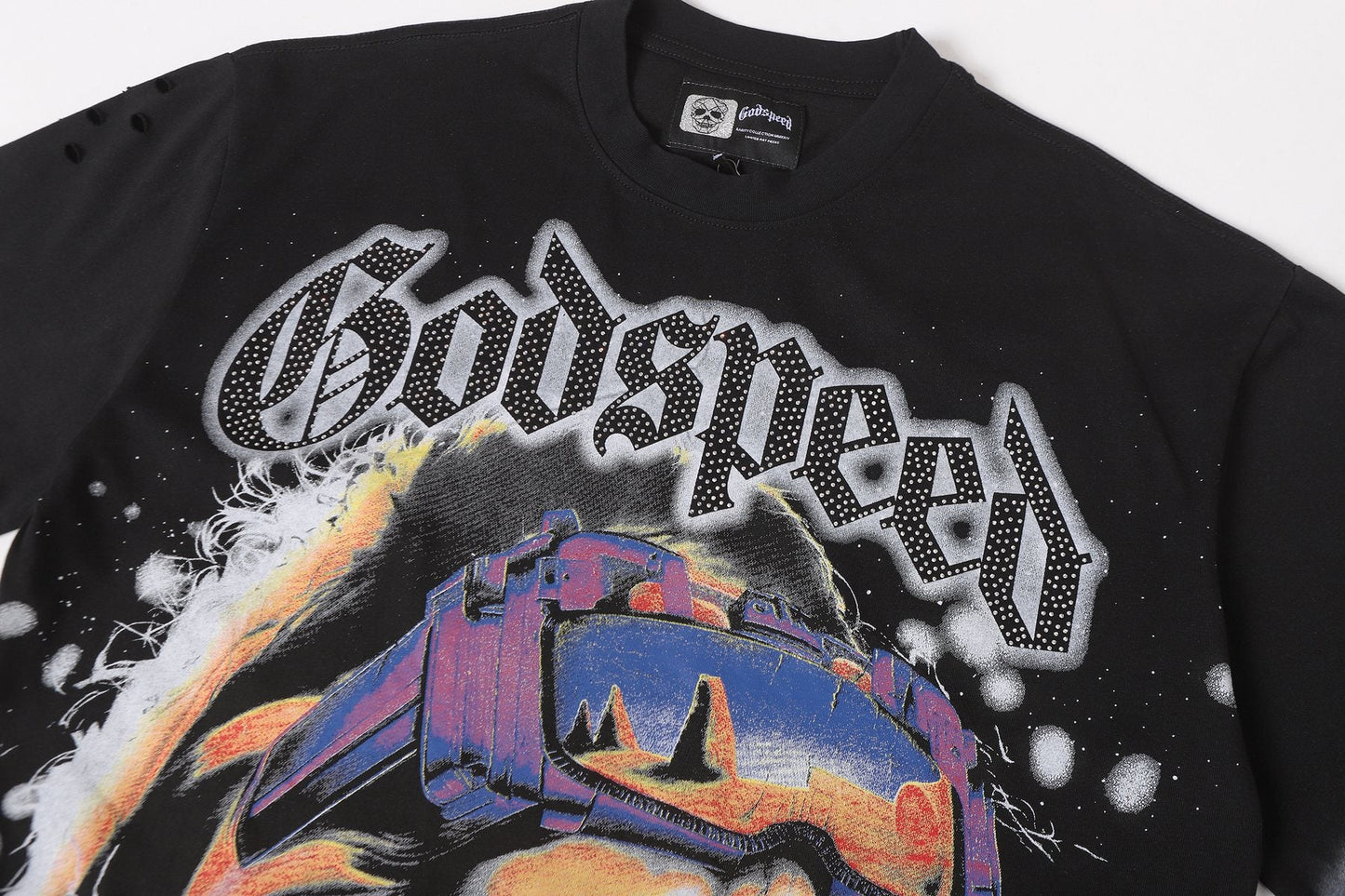 Godspeed New Born Rhinestone Graphic T-Shirt — detail
