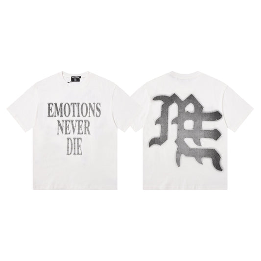 MIXED EMOTION Front Text & Back Logo T-Shirt — hero