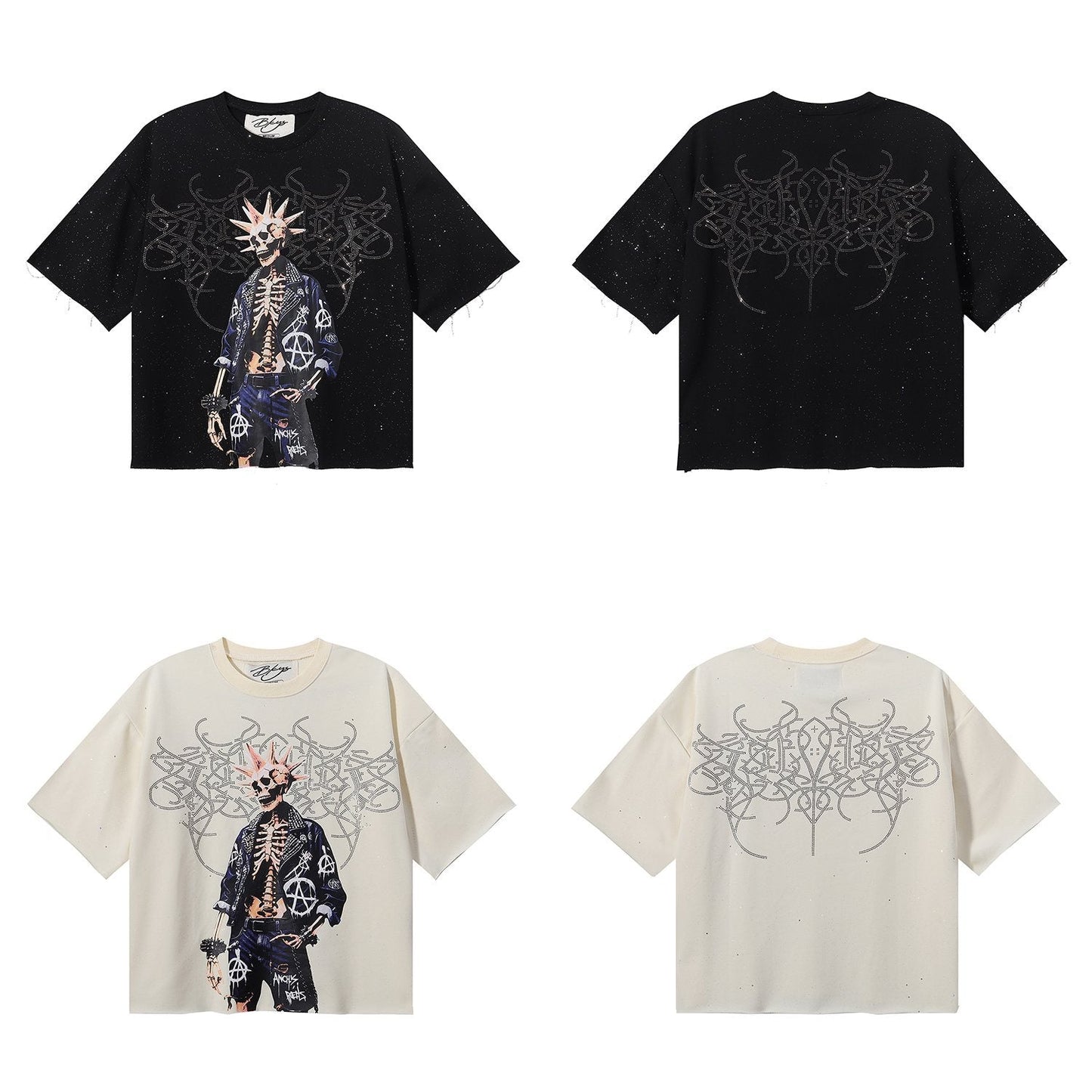 BKYS Revival Skeleton Rhinestone Graphic T-Shirt — comparison