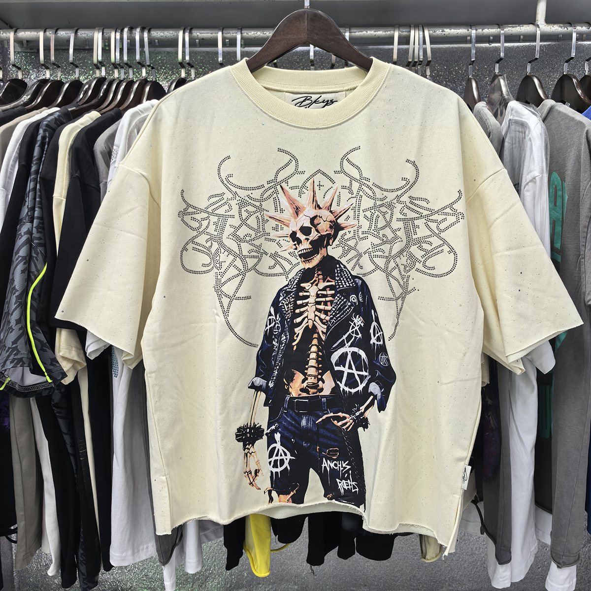 BKYS Revival Skeleton Rhinestone Graphic T-Shirt — context