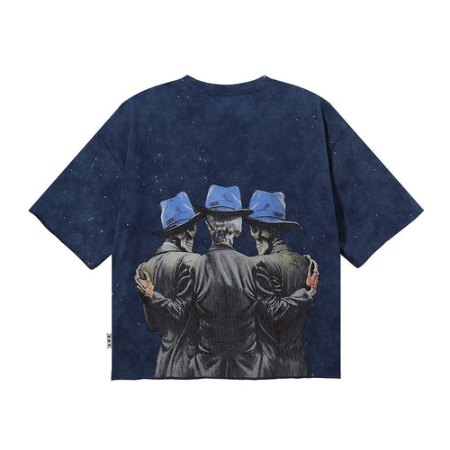 BKYS Revival Rock Skeleton Graphic Short-Sleeve T-Shirt — back