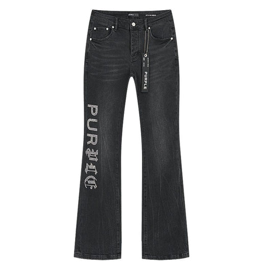 Purple Brand Black Washed Rhinestone Detail Jeans — hero