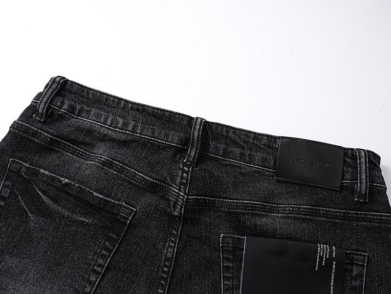 Purple Brand Black Distressed Bootcut Jeans — detail