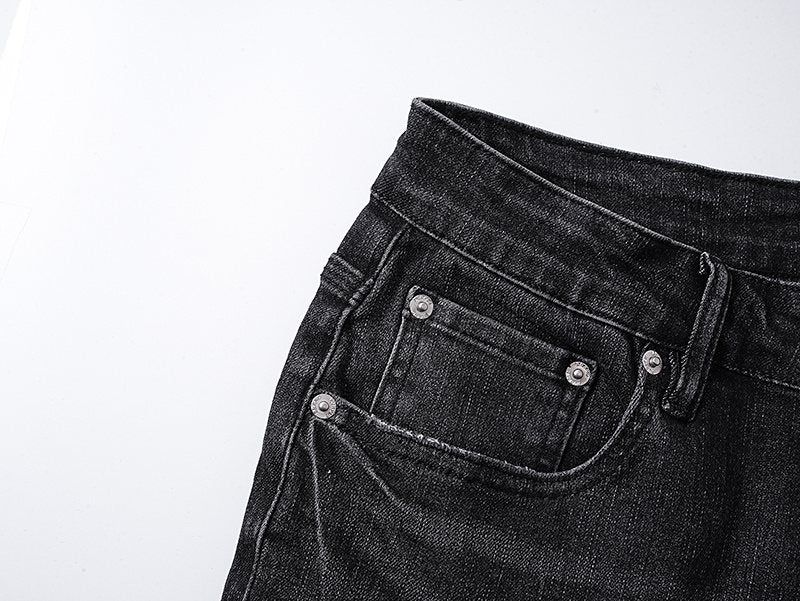 Purple Brand Black Distressed Bootcut Jeans — detail