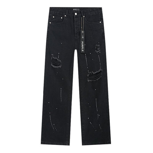 Purple Brand Paint-Splatter Distressed Jeans — hero