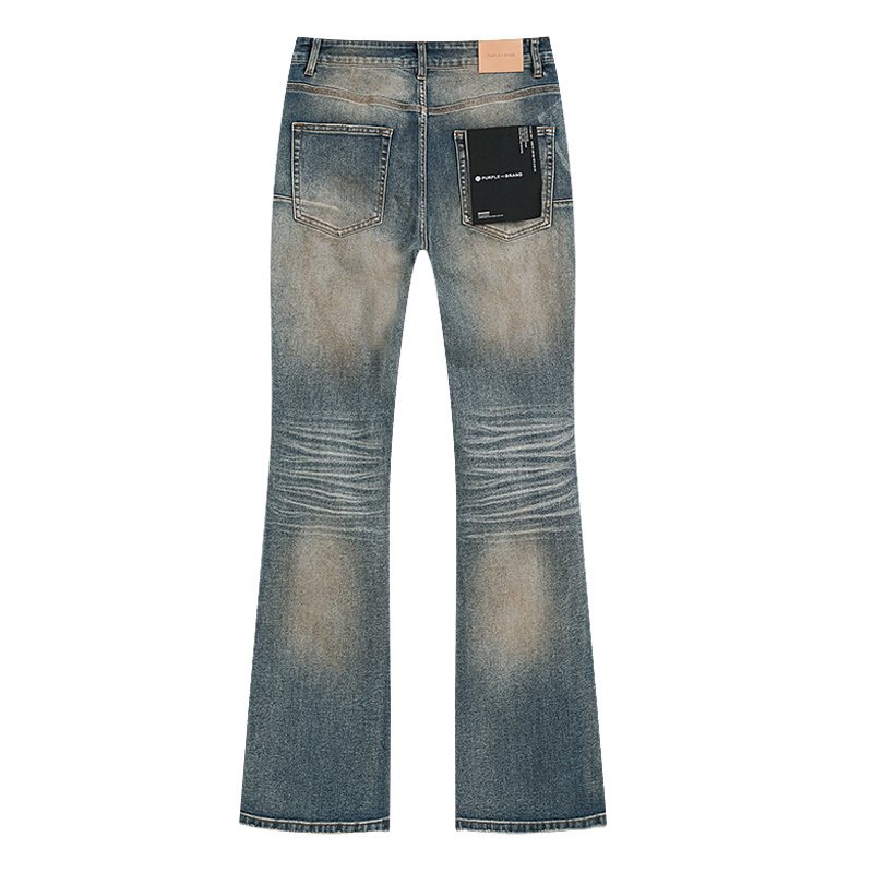 Purple Brand Distressed Flare Jeans — back