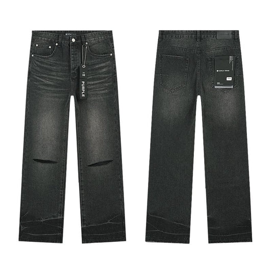 Purple Brand Black Distressed Washed Denim Jeans — hero