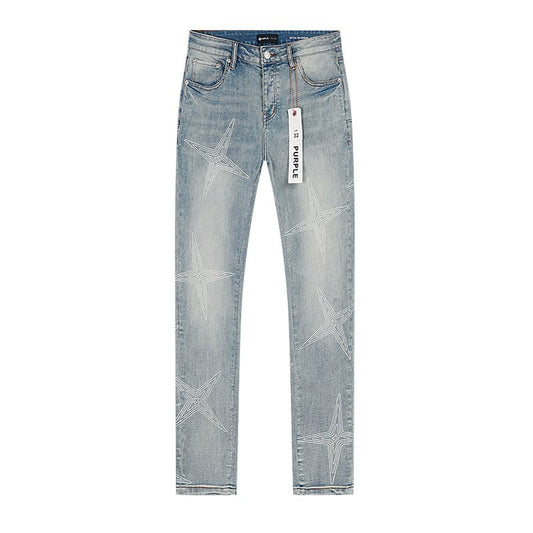 Purple Brand Star Graphic Light Blue Jeans — hero
