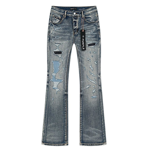 Purple Brand Distressed Flared Jeans — hero
