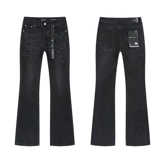 Purple Brand Rhinestone Flare Jeans — hero