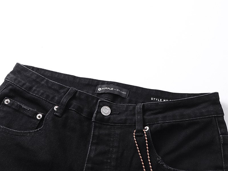 Purple Brand Rhinestone Splatter Black Jeans — detail