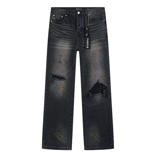 Purple Brand Black Washed Distressed Jeans — hero