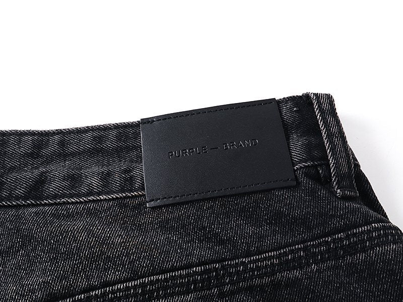 Purple Brand Black Washed Distressed Jeans — detail