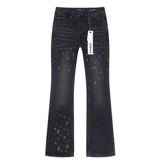 Purple Brand Rhinestone Flared Jeans — hero