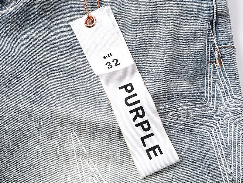 Purple Brand Star Graphic Denim Shorts — hang_tag