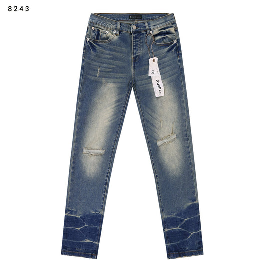 Purple Brand Slim Distressed Washed Denim Jeans — hero