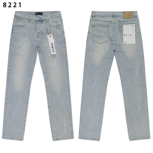 Purple Brand Star Embroidered Washed Jeans — hero