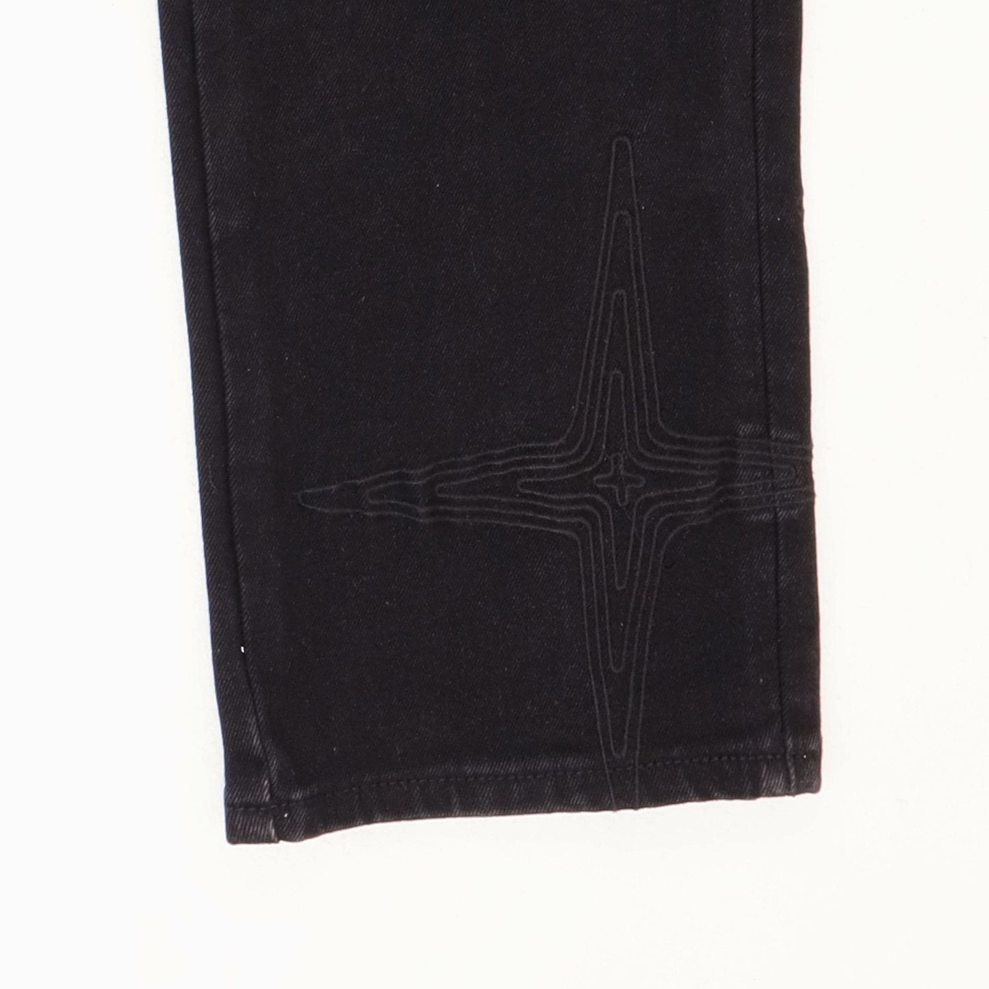 Purple Brand Star Embroidered Washed Jeans — detail