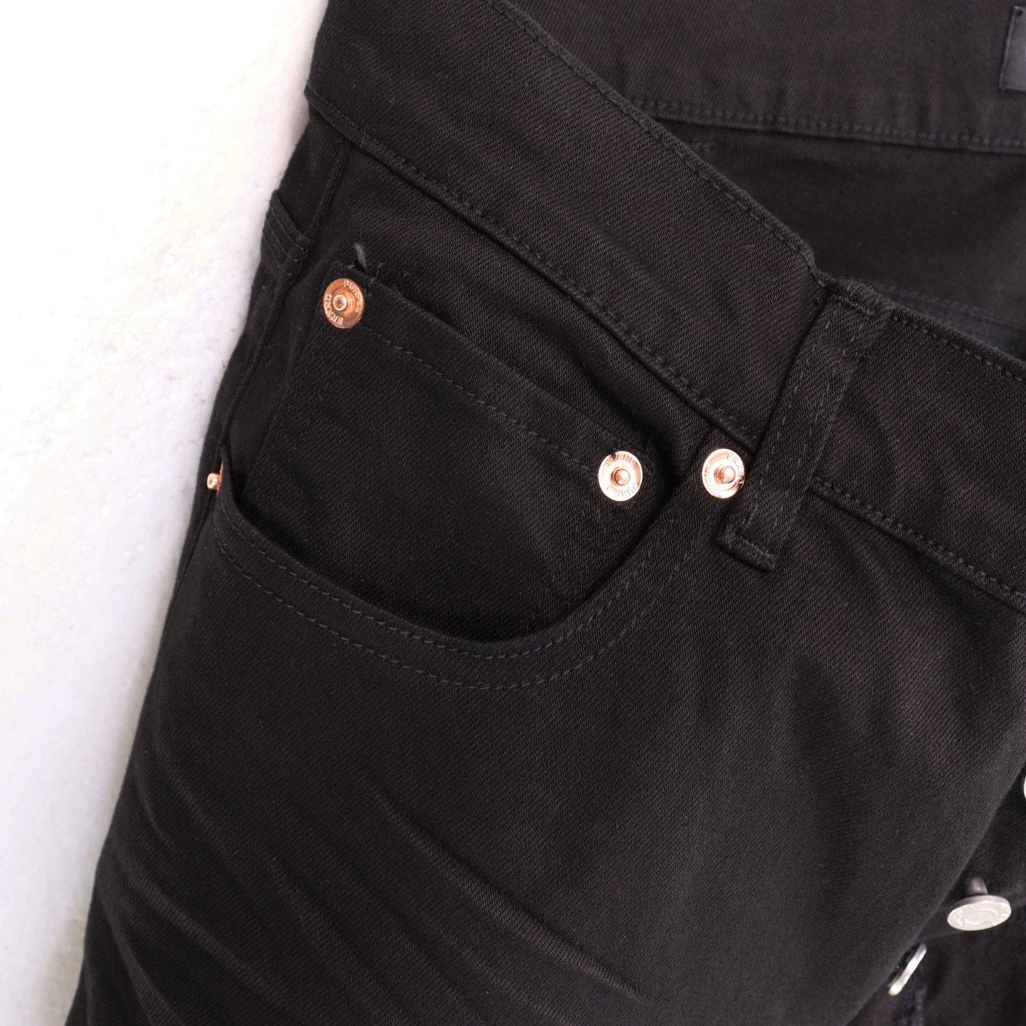 Purple Brand Washed Black Distressed Jeans — detail