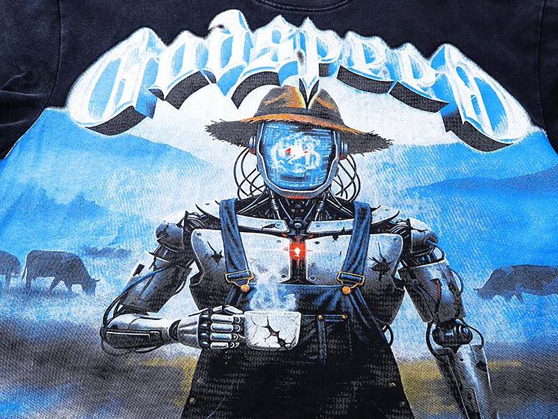 Godspeed Mers Loaded Washed Black Graphic T-Shirt — detail