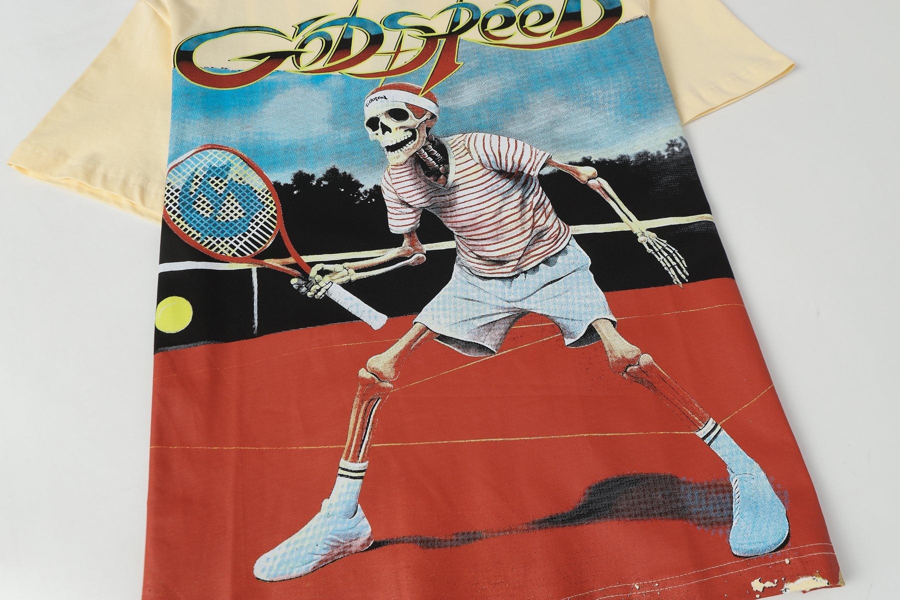 Godspeed Tennis Skeleton Graphic T-Shirt — detail