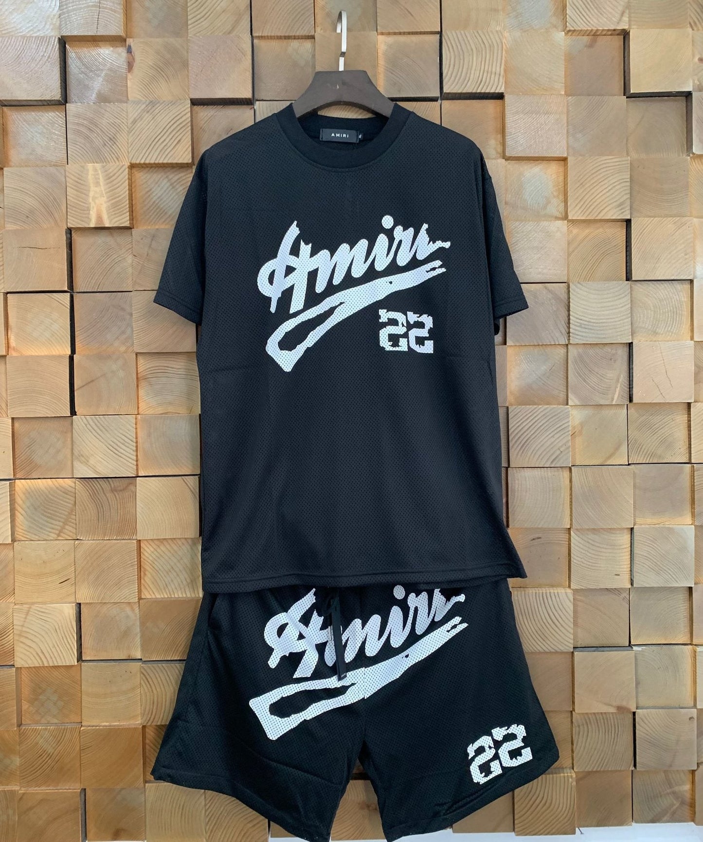 AMIRI 22 Mesh T-Shirt & Shorts Set — front