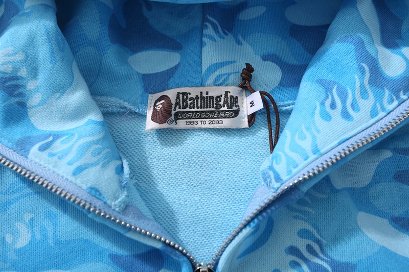 BAPE WGM Shark Camo Full-Zip Hoodie — neck_label