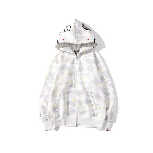 BAPE WGM Shark Camo Full-Zip Hoodie — front